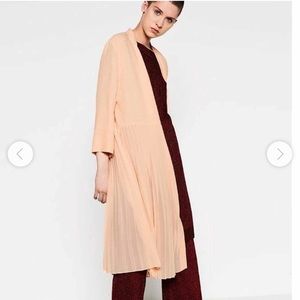 NWT- Zara blush pleated duster